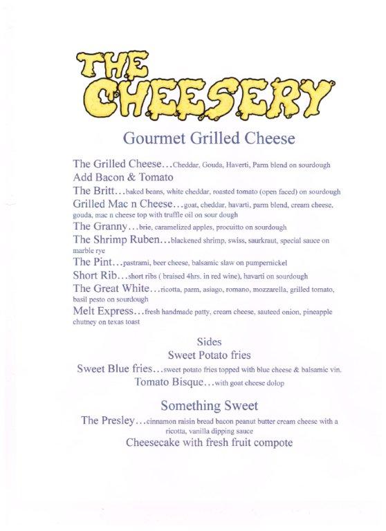 The Cheesery Menu