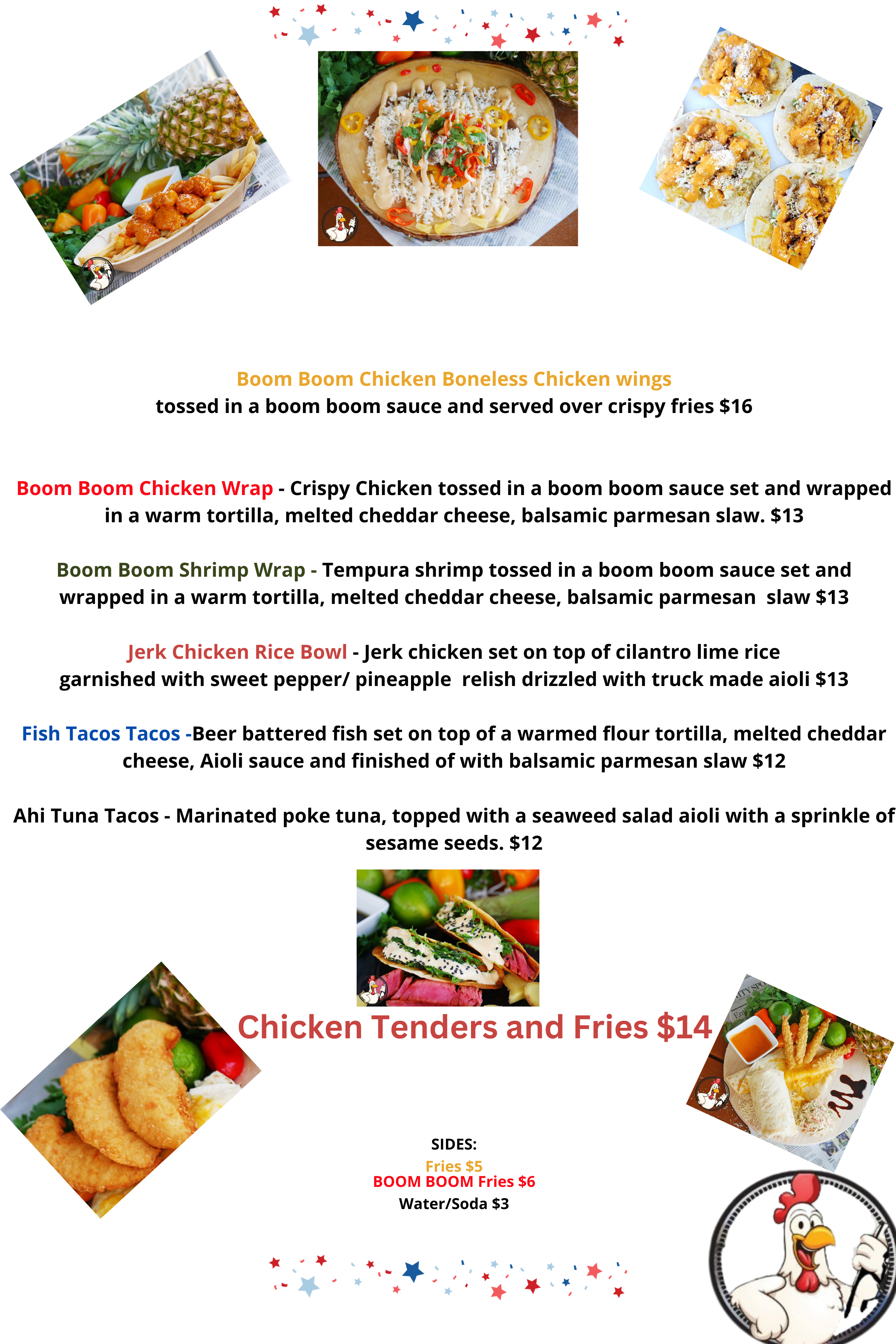 Menu for the Fishin Chicken The Fishin Chicken Menu