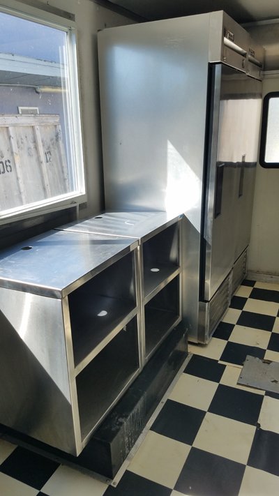 Shelves and Serving Window Food Truck for Sale Shelves and Serving Window
