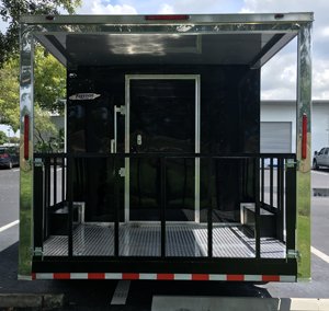 View of Porch on 2018 New Black Food Trailer