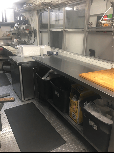 Diamond Plate Flooring and Tables in Food Trailer Florida Diamond Plate Flooring and Tables in Food Trailer