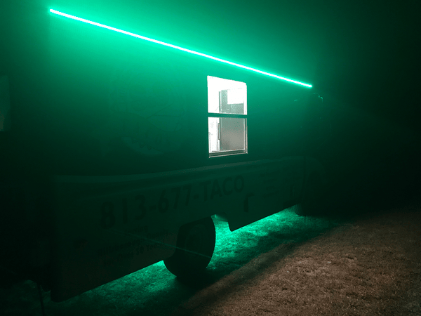 LED Lights on Food Truck Food Truck Rave Party