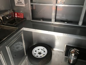 Food Trailer for sale in Florida Inside view of trailer and serving window