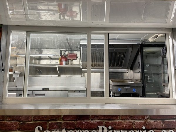 Flat Top and Serving Window of Pizza Food Truck Pizza Food Truck With Hood and Flattop