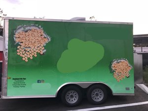 Side of Green Donut Trailer for Sale in Tampa Florida Side of Green Donut Trailer